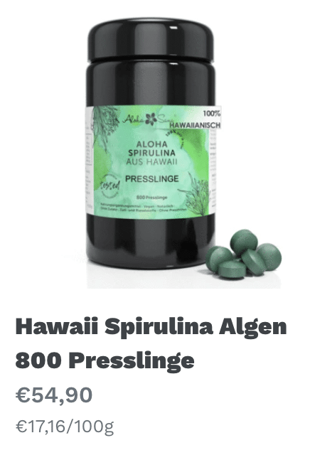 Hawaii Spirulina 800 Presslinge
